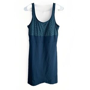 Title Nine Womens Blue Geometric Athletic Dress Tank Style M Tennis‎ Pickleball